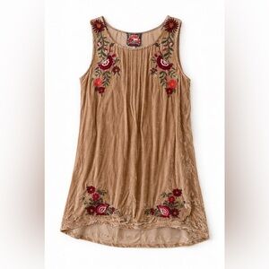 Johnny Was Oversized Velvet Tunic Dress Embroidered Boho Floral – SM Oversized